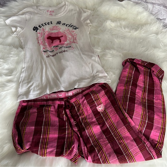 HTF VERY RARE AND VINTAGE PINK VS 2006 Secret Society Display Tee & Lounge Pants - Picture 3 of 14